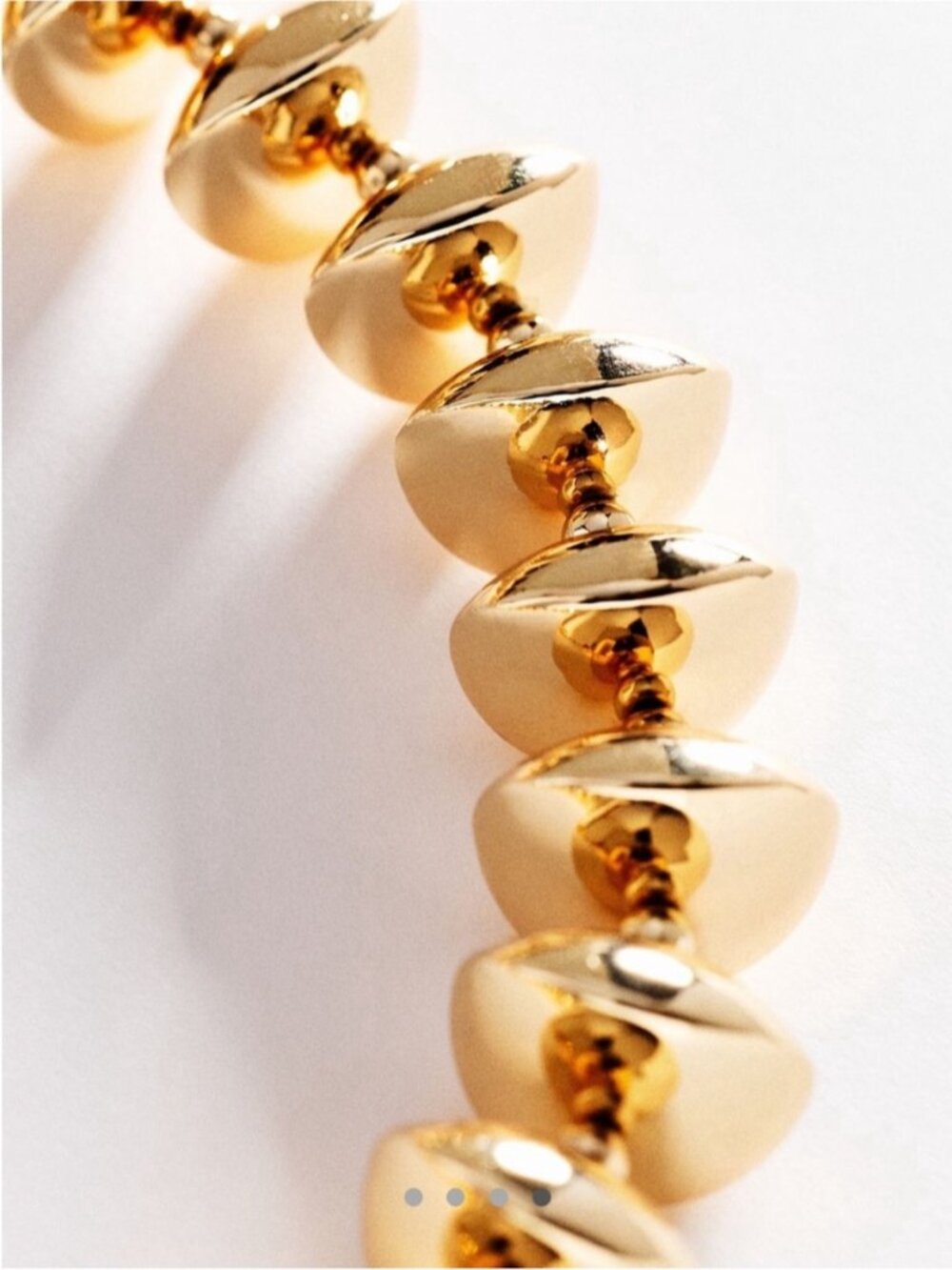 New! Anthropologie Gold Oblong Chunky Statement Necklace NWT - Picture 3 of 5